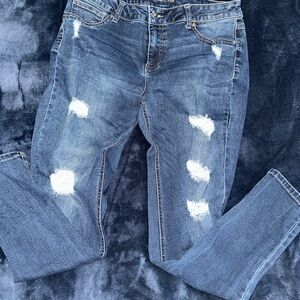 Distressed Blue Jeans